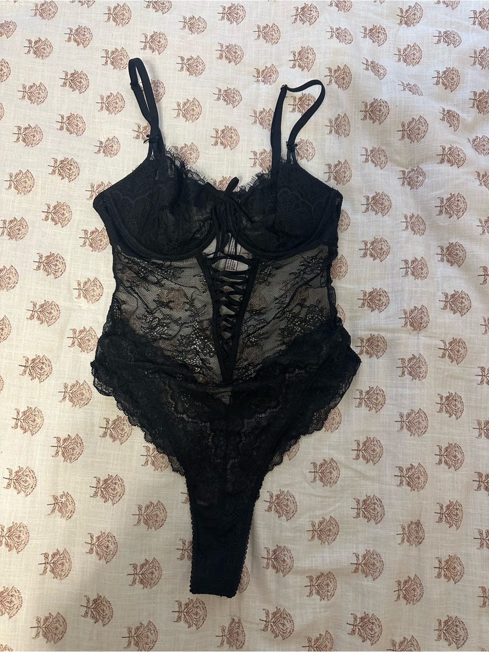 Victoria’s Secret Black Lace Corset Teddy NWOT